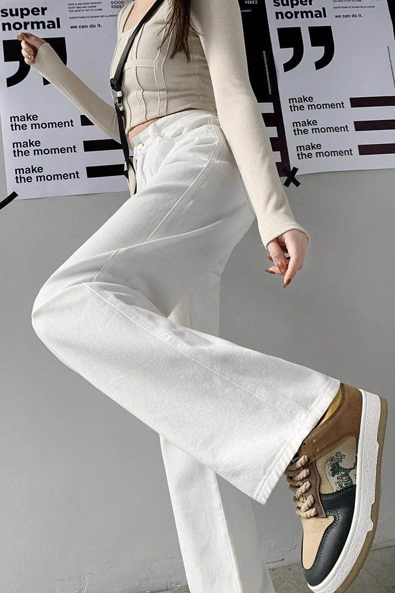 Brownm Leg High Waist Casual Jeans