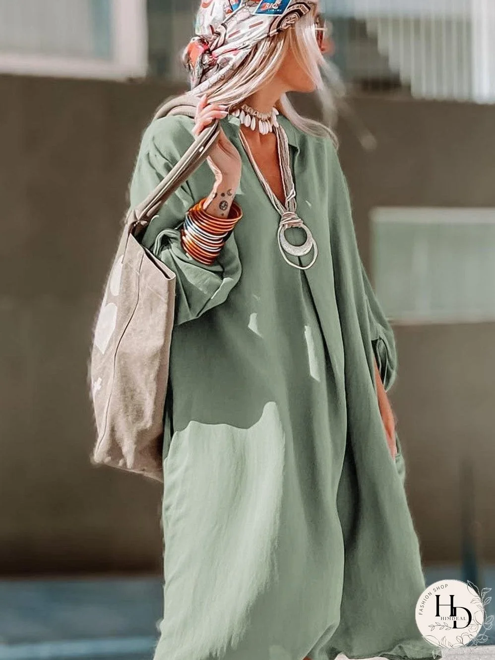 Solid Color V Neck Shirt for Women