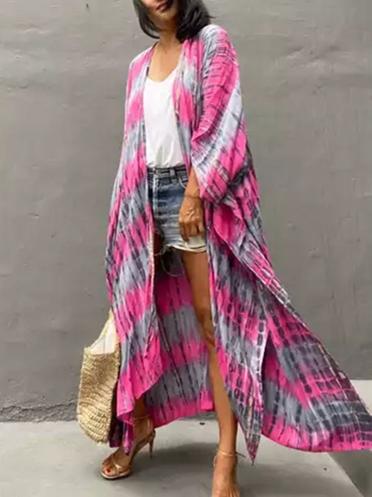 Kaftan Pink & Grey Beach Loose-fitting Dress
