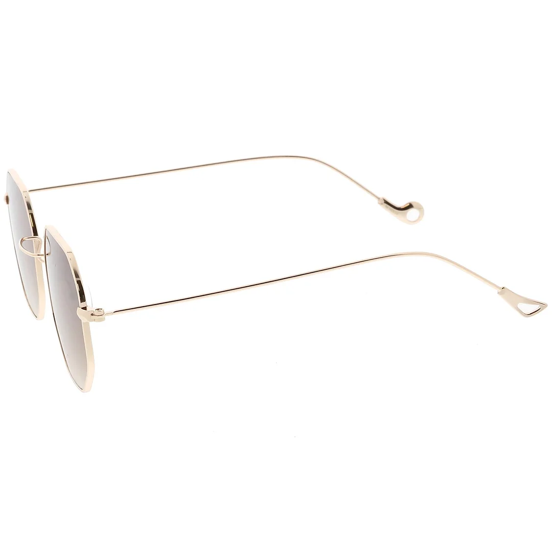 Geometric Octagon glasses Ultra Slim Metal Neutral Colored Flat Lens 49mm