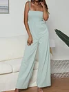 Solid Color Spaghetti-neck Jumpsuits