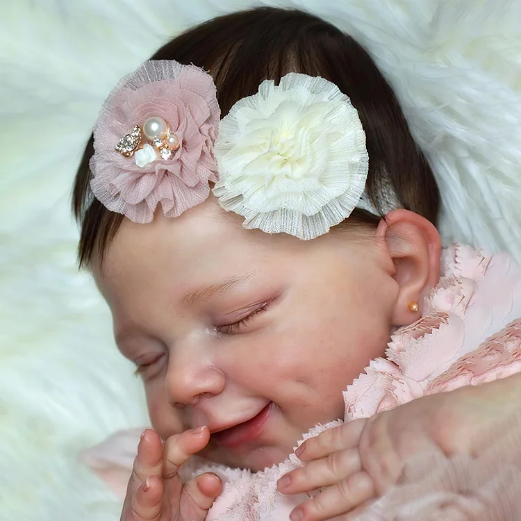  [Heartbeat & Sound] 20" Super Cute Eyes Closed Smiling Slicone Body Reborn Girl Sibyl,Best Gifts of 2023 - Reborndollsshop®-Reborndollsshop®