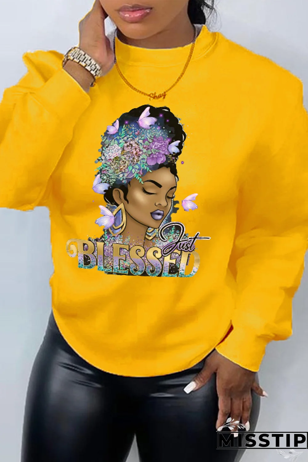 Grey Casual Street Print Patchwork Letter O Neck Tops