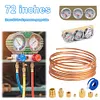 72 Inch Oil Pressure Line Gauge Kit Copper Set of Copper Tube and Threaded Parts
