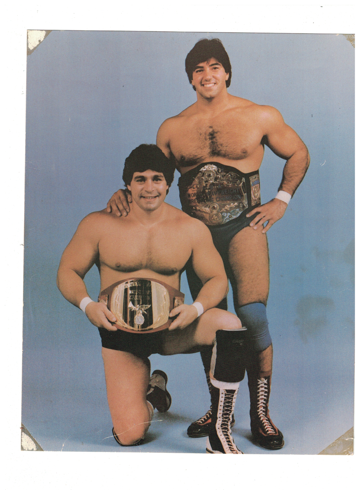 Rick Martel & Dino Bravo Tag Team Champs VINTAGE OFF GRADE 8x10 Wrestling Photo Poster painting