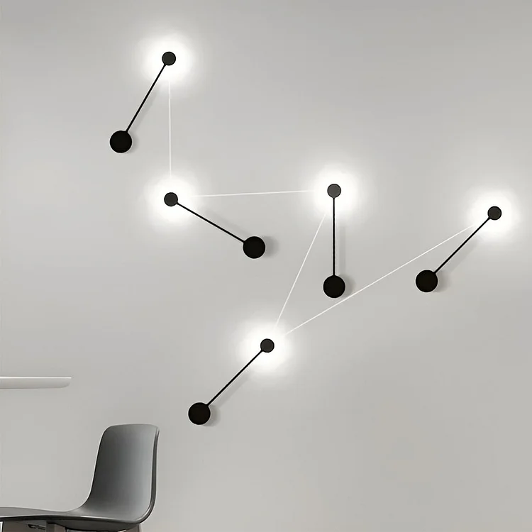 Creative Round Line LED Black Nordic Wall Art Light Wall Sconce Lighting - Appledas