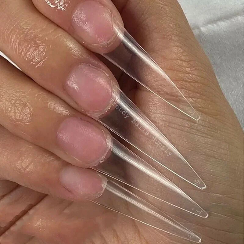 500pcs Flat Square XXL Long Acrylic Nail Tips Flatter Straight Non C Curve Half Cover False Nails Tip Manicure Tool-Nail Inspo