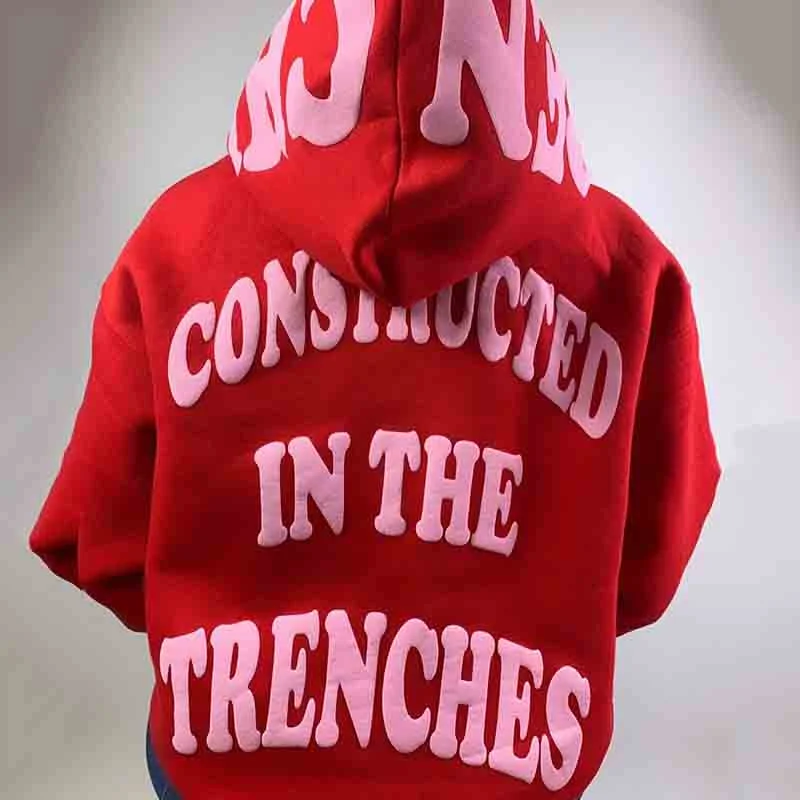 Puff Print Constructed In The Trenches Loose Hoodie