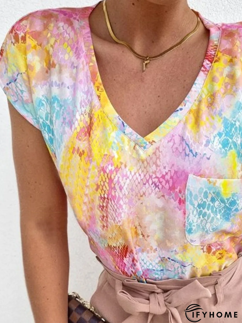 Tie-Dye Pattern Jersey Loose T-Shirt | IFYHOME