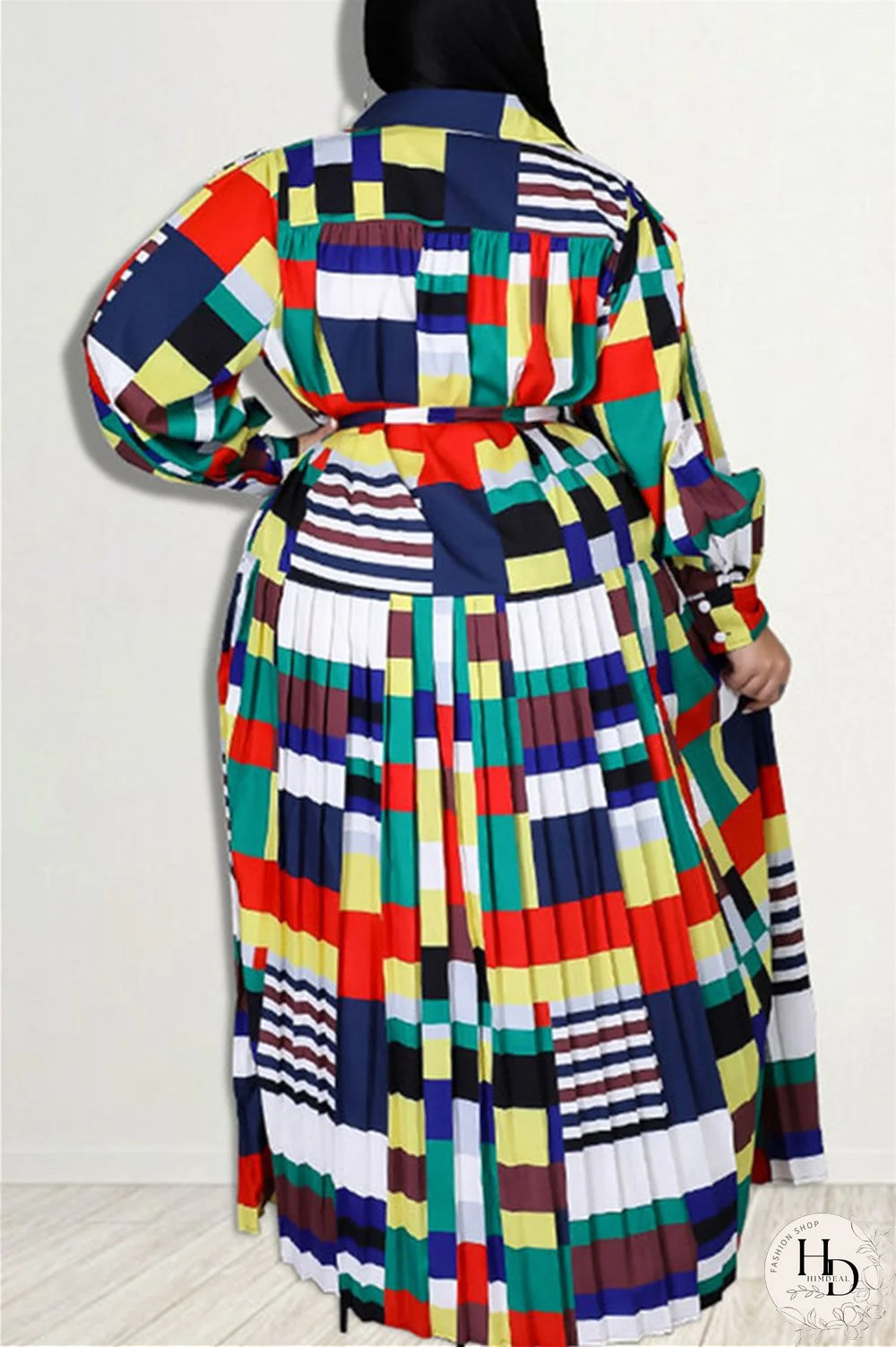 Red Fashion Casual Basic Turndown Collar Long Sleeve Plus Size Dresses