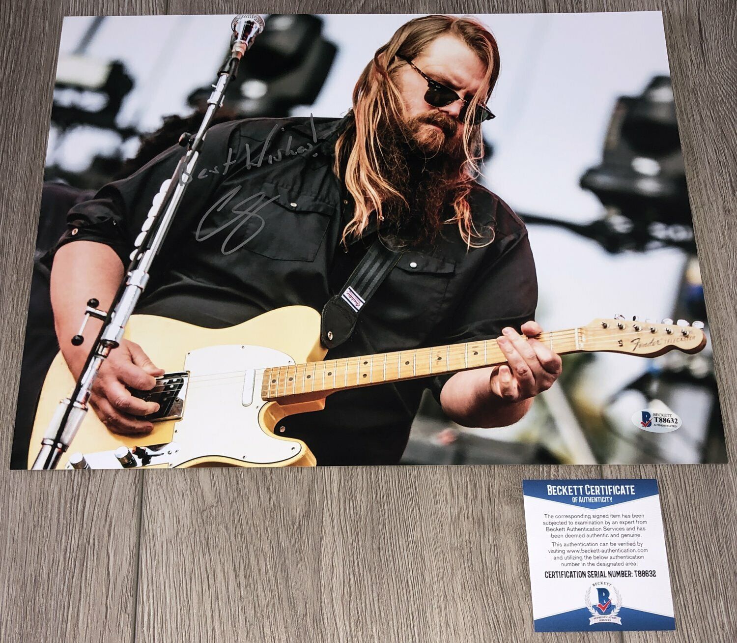 CHRIS STAPLETON SIGNED AUTOGRAPH TRAVELLER 11x14 Photo Poster painting A w/PROOF BECKETT BAS COA