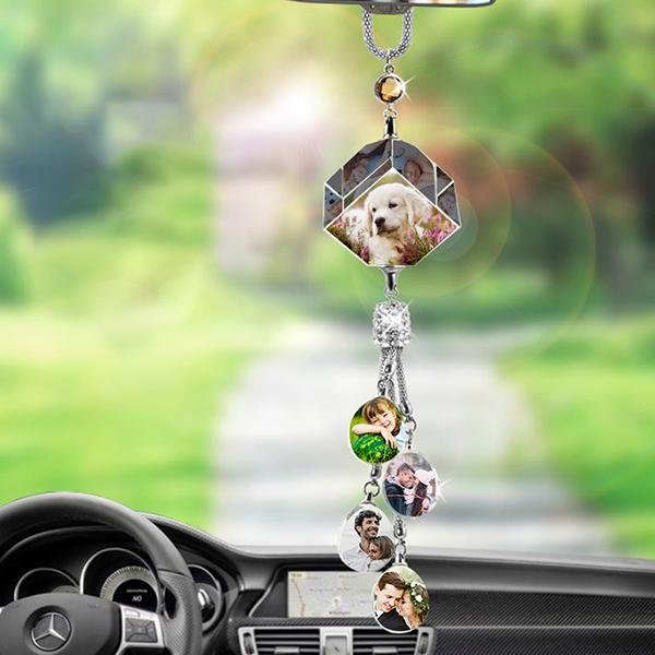 Rubik Cube-Personalized Photo Crystal Car Pendant