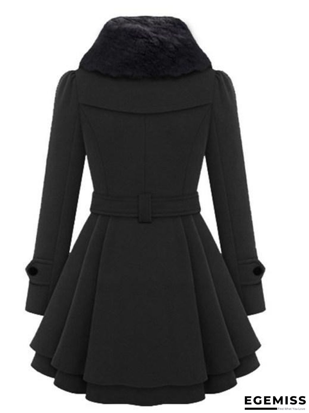 Fold-Over Collar Plain Coat | EGEMISS