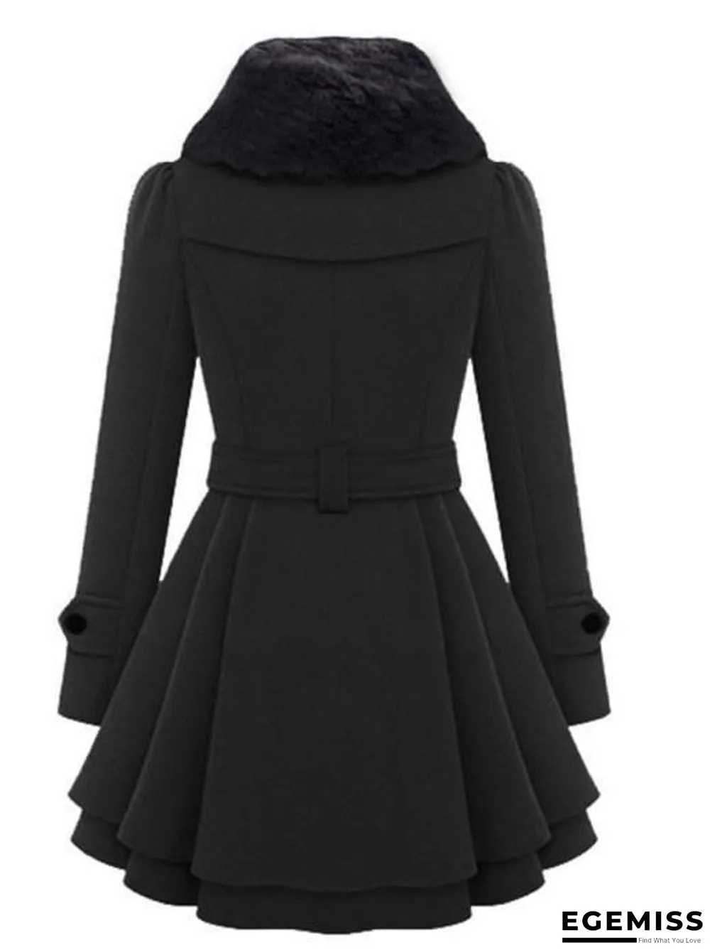 Fold-Over Collar Plain Coat | EGEMISS