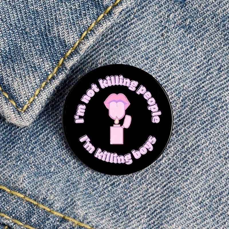 Cartoon Style Pin Cartoon Character Heart Shape Alloy Mixed Materials Unisex Brooches