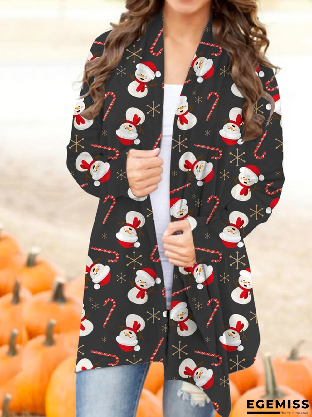 Collarless Acrylic Casual Outerwear | EGEMISS