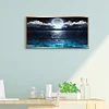 (Grande Taille) 80*40CM - lune de mer - peinture ronde de diamant de forage