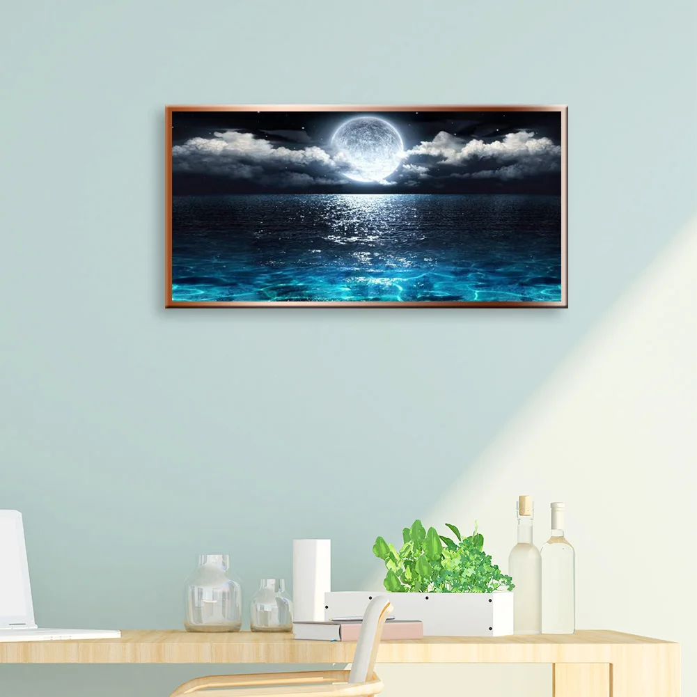 Diamond Painting - Full Round Drill - Sea Moon(80*40cm)