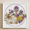 >SALE<Embroidery Eco-cotton Thread 11CT Printed Easter Bunny Cross Stitch Kit 41x39cm