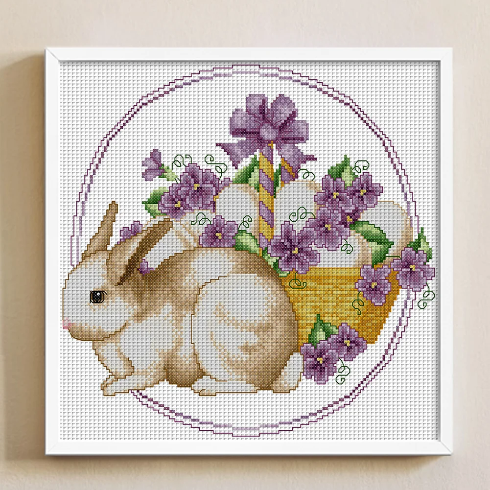 DIY Stamped Cross Stitch 11CT Partial Embroidery 41*39cm - Easter Bunny