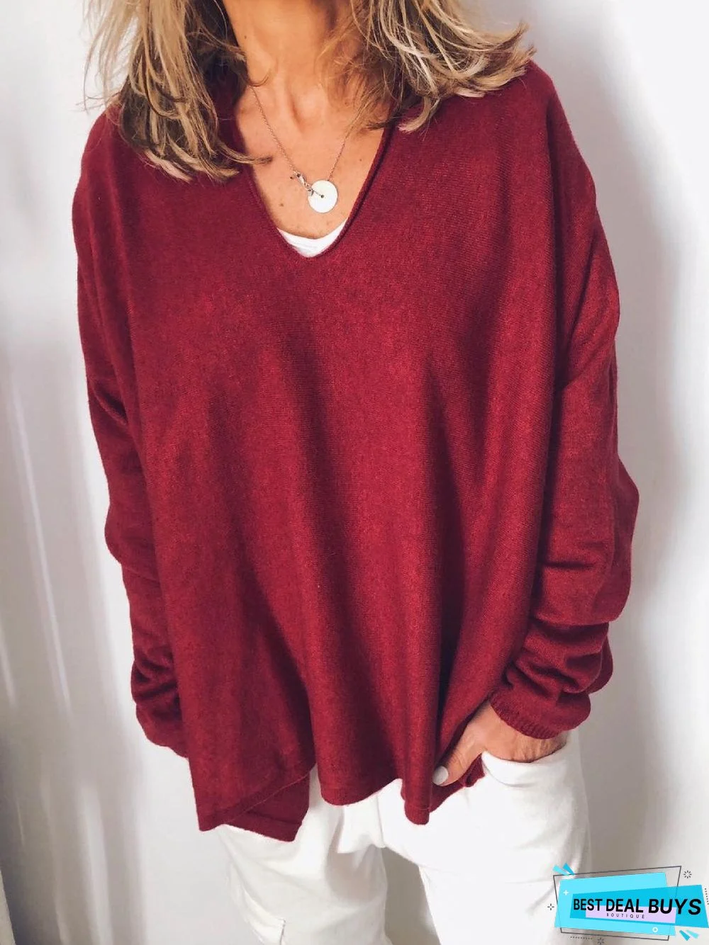 Red Long Sleeve Casual Shirts & Tops