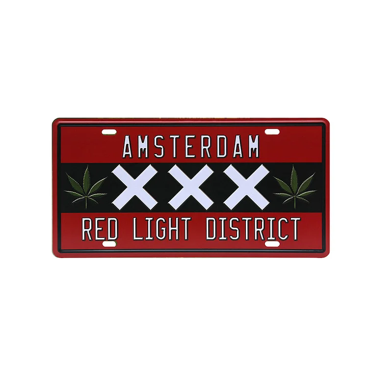 Amsterdam xxx quartier rouge - permis de plaque d’immatriculation - 5.9x11.8inch