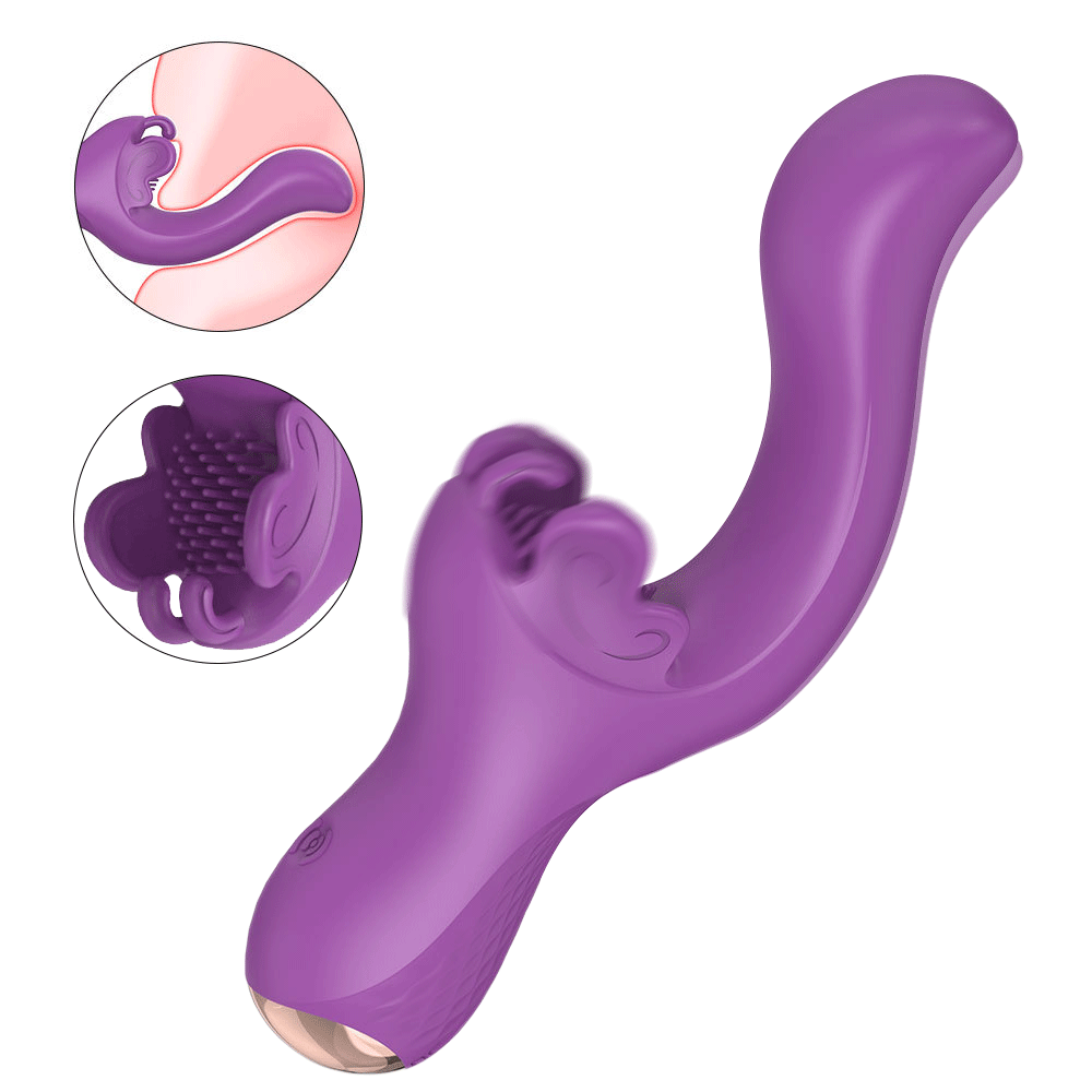 2-in-1 Butterfly Clit Stimulator & G-spot Vibrator - Rose Toy