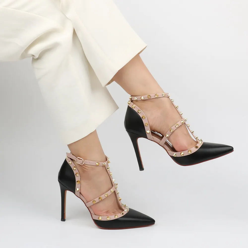 100mm Rivets Studs Summer Strappy Shoes Party Wedding Sandals-vocosishoes