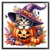 Pumpkin Cat-11CT Stamped Cross Stitch 40*40cm/15.75*15.75in