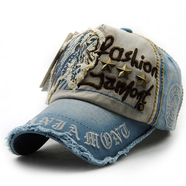Retro Embroidery Patch Rivet Baseball Cap tacday