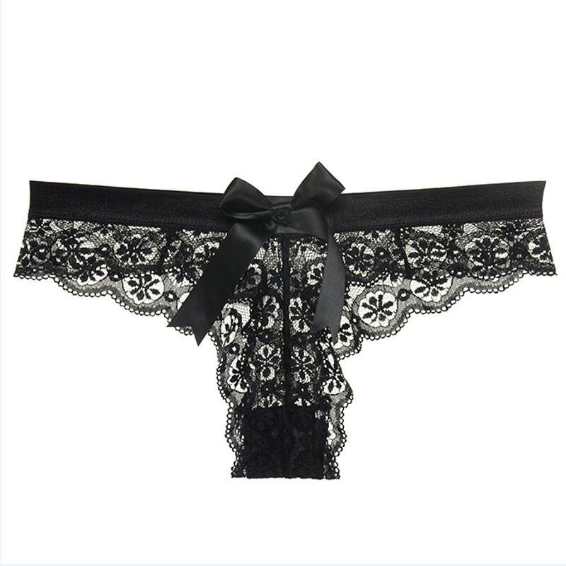 CINOON Sexy LaceThong Bow Panties Female Floral Lace Women Panties Breathable Briefs Ladies Low Waist Transparent Underwear