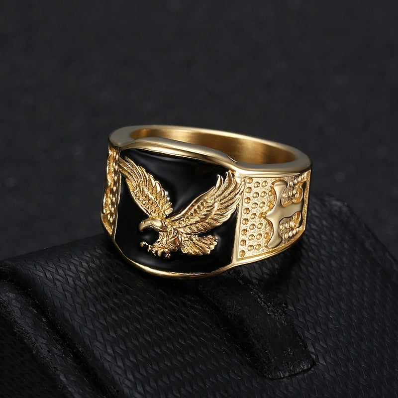 Hip-Hop Eagle 304 Stainless Steel Plating Men’s Rings Punk Rings
