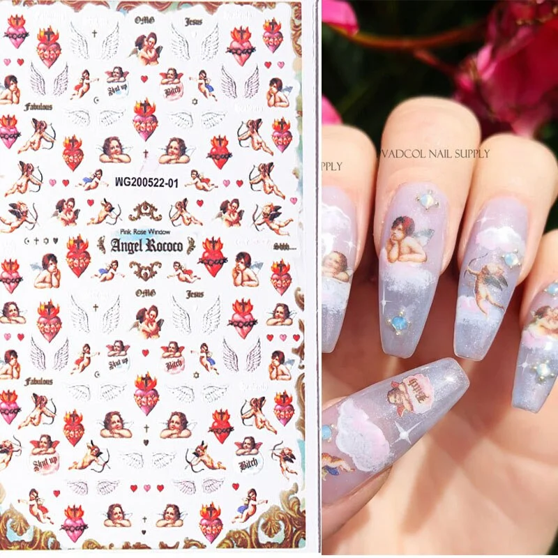 Nail Art Dragon Decals Stickers Red Black Dragons Design Self Adhesive 3D Nail Sticker Acrylic Manicure Tips Decorations-Nail Inspo