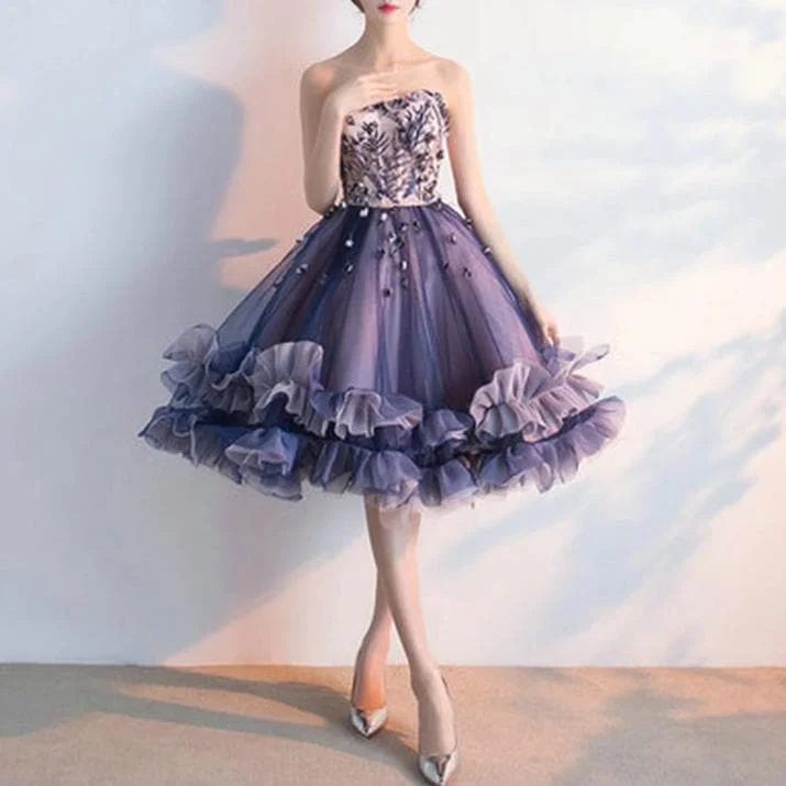 Purple Sweetheart Short Evening Dresses SS095
