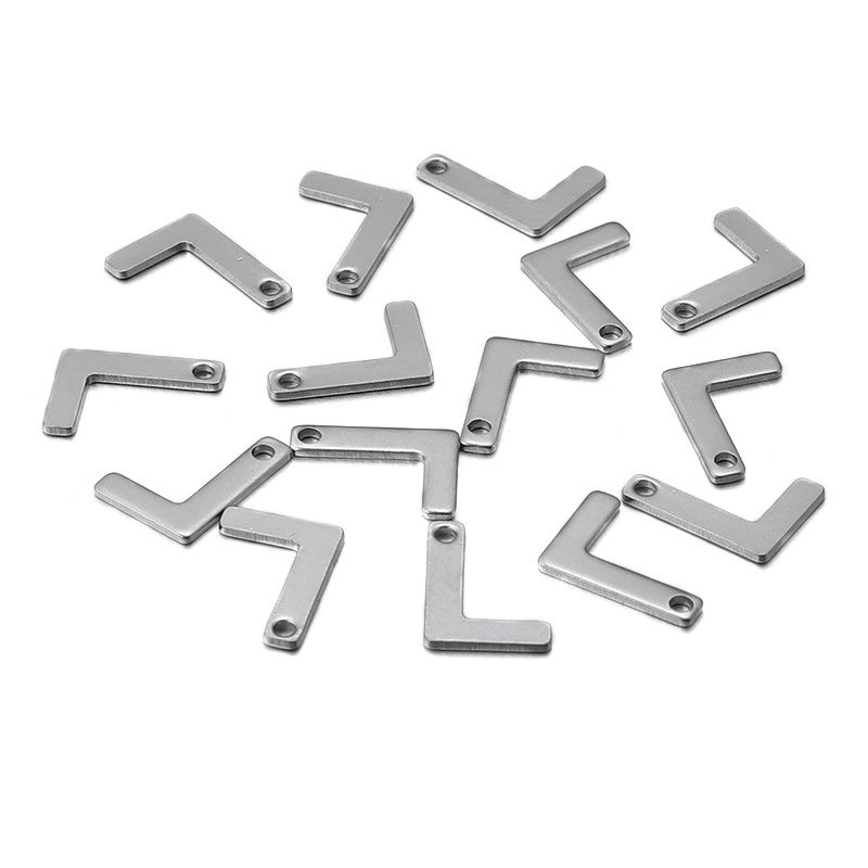 50 Pcs/package Minimalist Letter Stainless Steel Pendant Jewelry Accessories