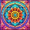 Mandala Glass Painting - 11CT Stamped Cross Stitch 40*40cm/15.75*15.75in