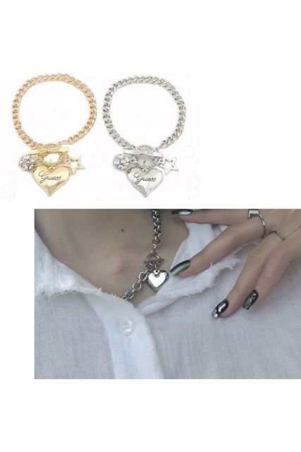 YOY-Pentagram Heart Bracelet Crystal Chain Fashion Women