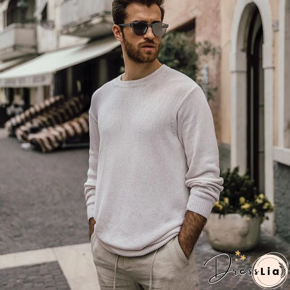 Autumn Winter Long Sleeve Knitted Pullover