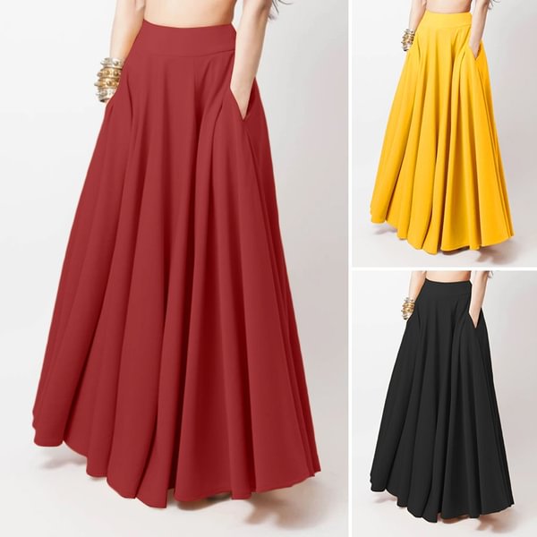 Women High Waist Skirt Flare Pleated Skirt Maxi Skirt Dress S-5Xl - Shop Trendy Women's Clothing | LoverChic