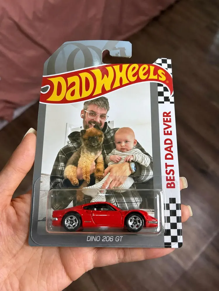 Personalized Photo Toy Car, You&rsquo;re Wheelie Cool Dad, Custom Face Dad Gift, Father Day Gift From Kids, Gift for Grandpa Dad Husband