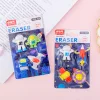 6 PACKS Cartoon Space Astronaut Erasers Set for Kids Back to School Student Office Exam Stationery Gift