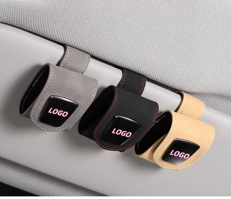 High-end suede car glasses protective clip