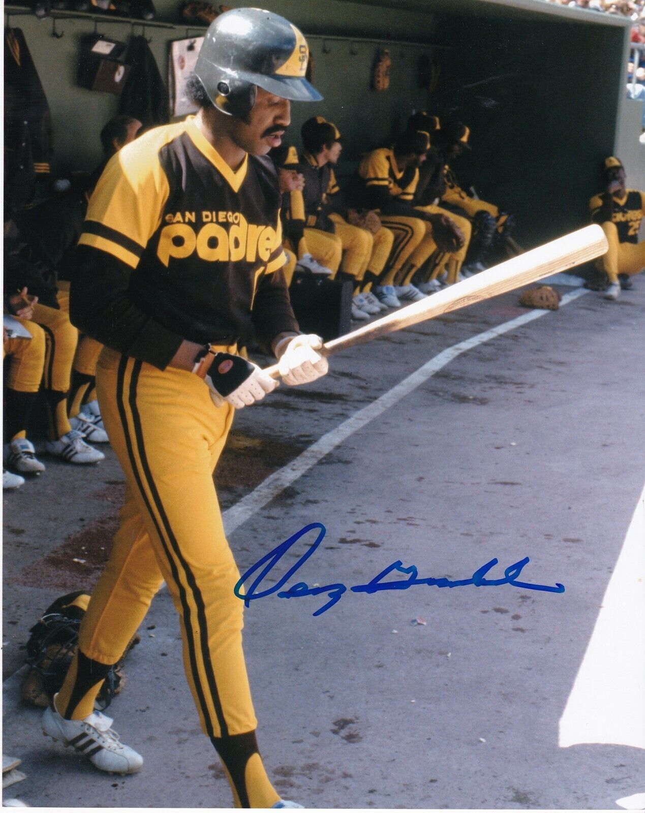 OSCAR GAMBLE SAN DIEGO PADRES ACTION SIGNED 8x10