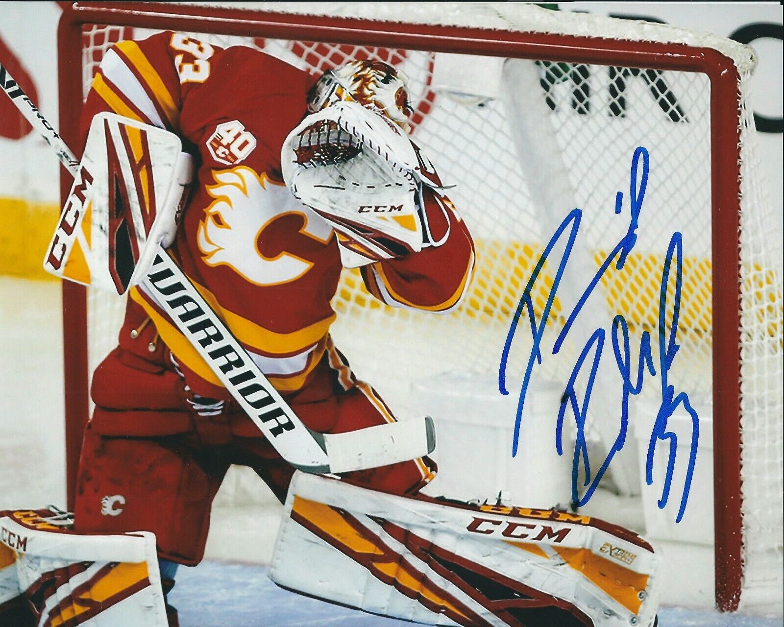 Signed 8x10 DAVID RIITICH Calgary Flames Autographed Photo Poster painting - COA