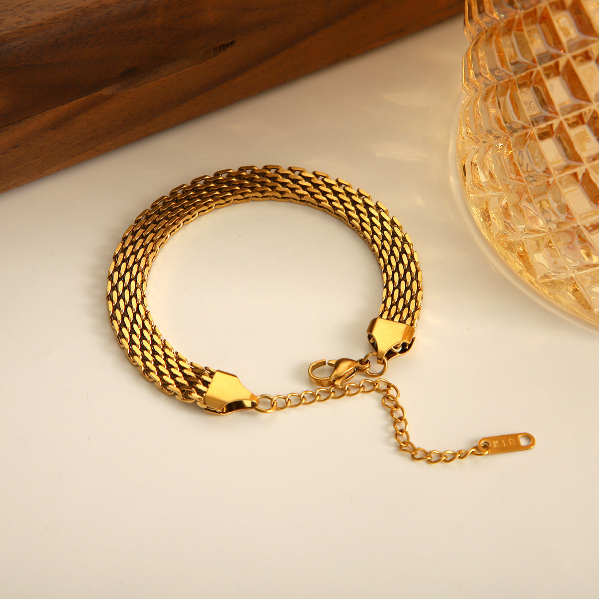 Women IG Style Chain Geometric Stainless Steel Electroplating Bracelets