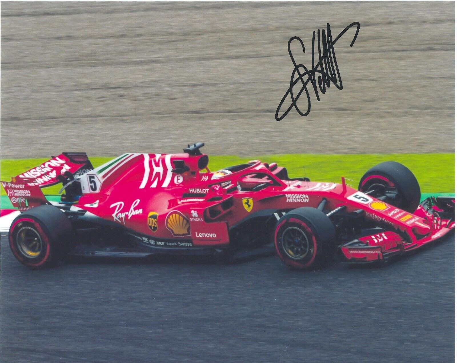 SEBASTIAN VETTEL SIGNED 10x8 FERRARI Photo Poster painting 1 UACC RD FORMULA 1 AUTOGRAPH