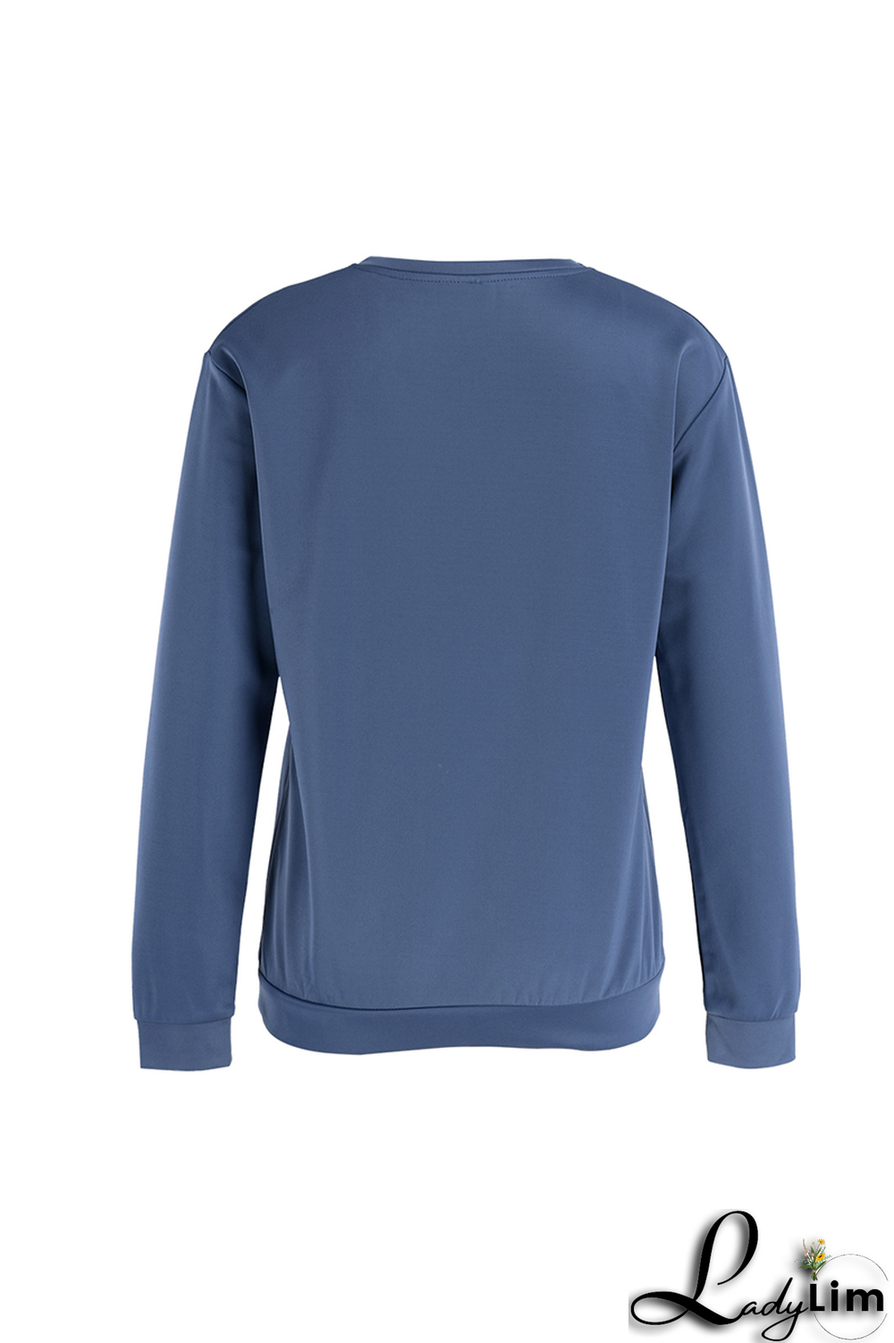 Blue Street Vintage Print Patchwork Letter O Neck Tops