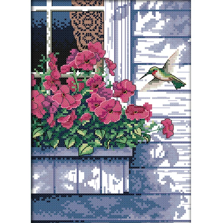 Hummer 14CT Printed Cross Stitch Kits (21*30CM) fgoby
