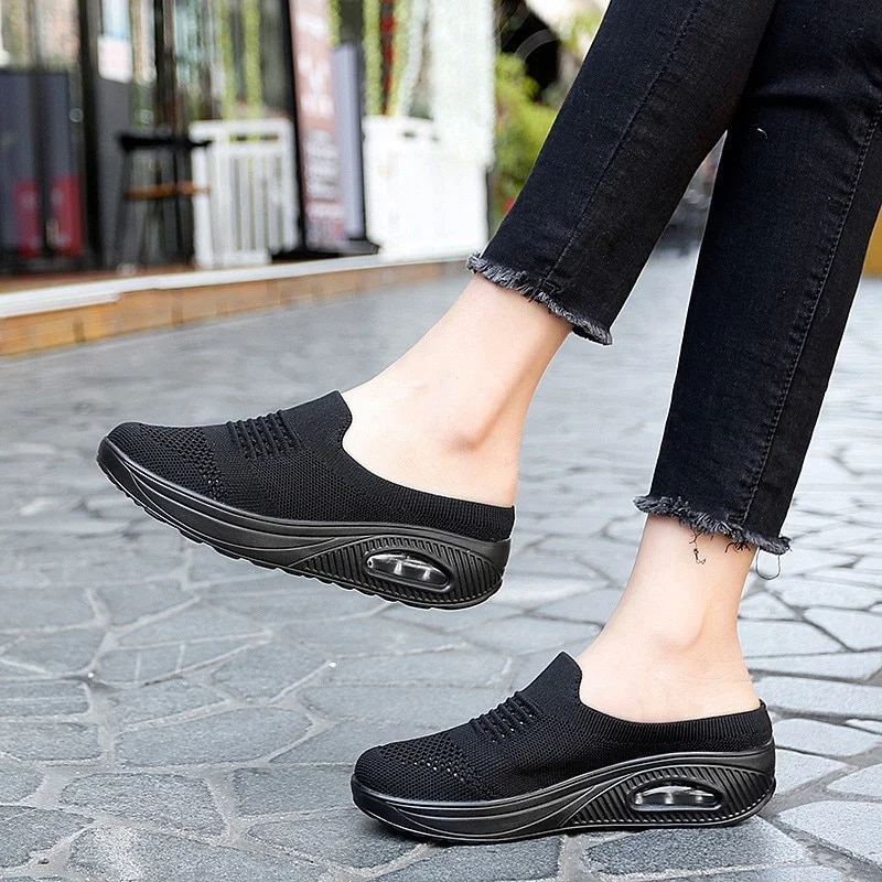 Qengg Women Wedge Slippers Premium Slippers Vintage Anti-slip Casual Female Platform Retro Shoes Plus Size Orthopedic Diabetic Sandals