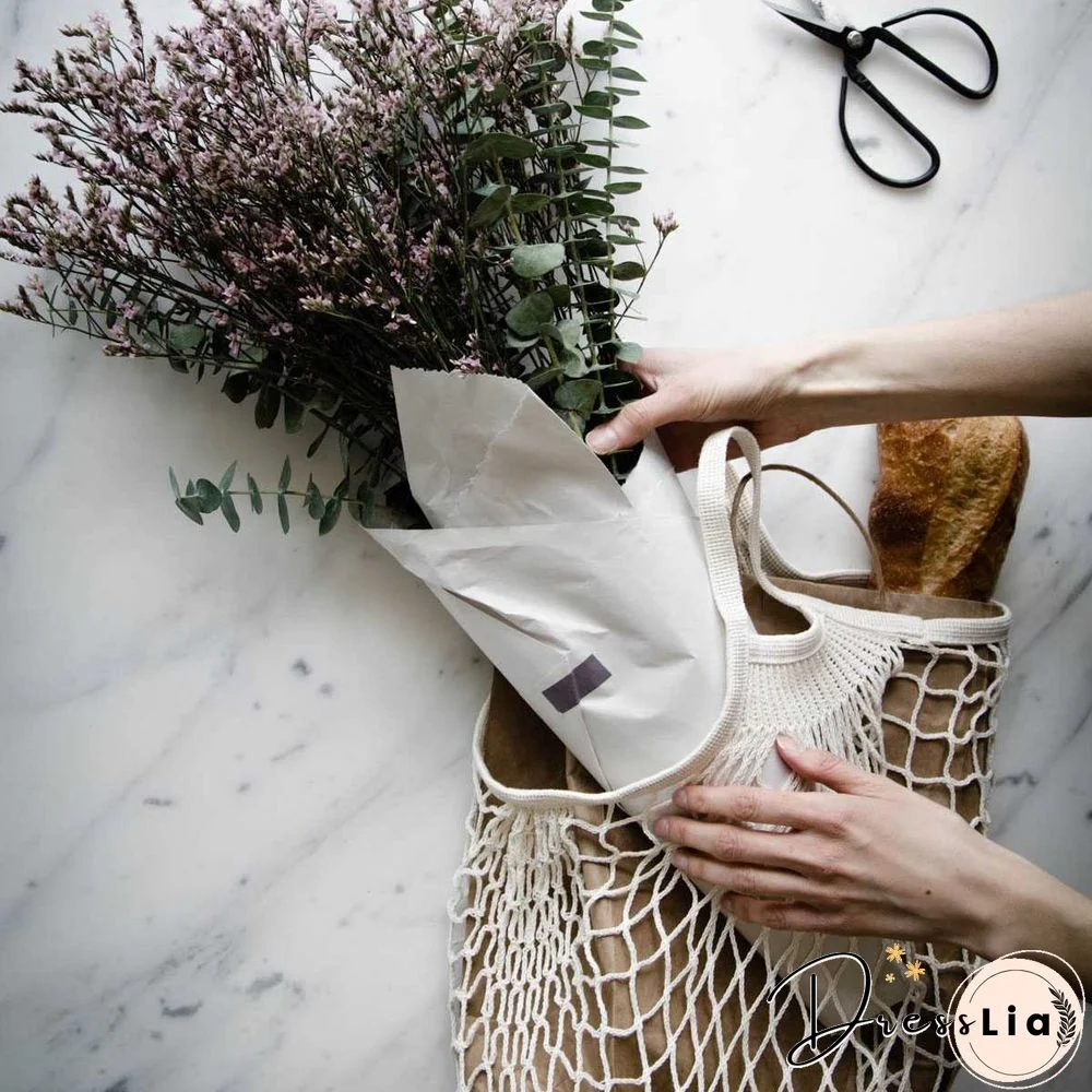 Eco Friendly Organic Fruit and Vegetable Mesh Net Grocery Tote Bag